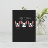 ボストン·テリもしアの犬シャツを着たのは1年間のユーモアだった サンキューカード (スタンド正面)