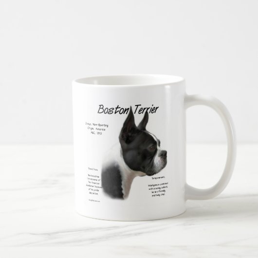 ボストン・テリアが品種を満たす コーヒーマグカップ (右)