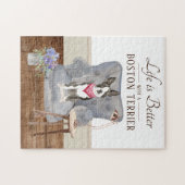 ボストン·テリアと暮らす ジグソーパズル (横)