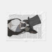 ボストン·テリアフォーマルー·ハウンド·ハット フリースブランケット (正面(横))