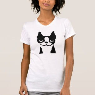 ボストン·テリアー かわいい漫画の犬 Tシャツ