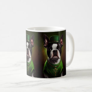 ボストン・テリア犬の聖パトリックのデイドレス コーヒーマグカップ
