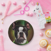 ボストン・テリア犬の聖パトリックのデイドレス ペーパープレート (パーティー)