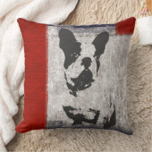 ボストン・テリア黒白と赤縁どの クッション (ブランケット)