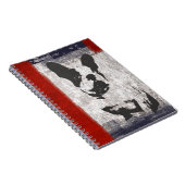 ボストン・テリア黒白と赤縁どの ノートブック (右側)