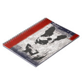 ボストン・テリア黒白と赤縁どの ノートブック (左側)