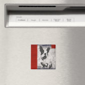 ボストン・テリア黒白と赤縁どの マグネット (インサイチュ (食洗機))