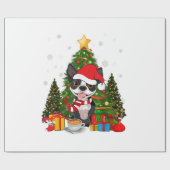 ボストン・テリア・ドッグ・クリスマスがギフト・コーヒー・ライト ラッピングペーパー (フラット)