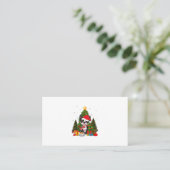 ボストン・テリア・ドッグ・クリスマスがギフト・コーヒー・ライト 名刺 (スタンド正面)