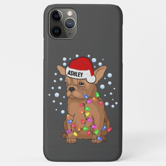 ボストン・テリア・ドッグ・ヴィーブのクリスマスライト Case-Mate iPhoneケース (裏面)