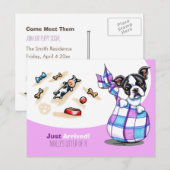 ボストン・テリア・ニュー・パピー・ソーシャル ポストカード (正面/裏面)