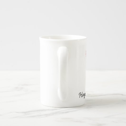 ボストン・テリア（赤いスカーフ） |かわいい犬の祝日 ボーンチャイナマグカップ (裏面)