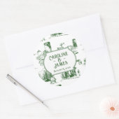 ボストン トワル フォレストグリーン 結婚式 オーダーステッカー ラウンドシール (封筒)