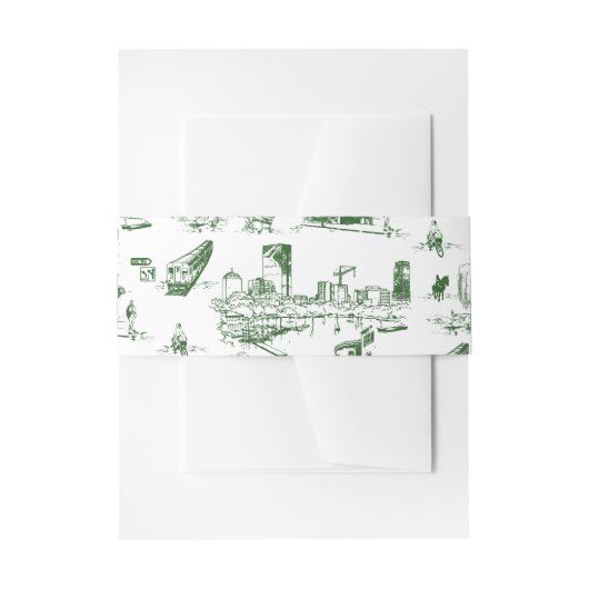 ボストン トワール フォレストグリーン 招待状 ベリーバンド 招待状ベリーバンド (正面例)