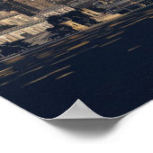 ボストン，ボストン，マサチューセッツ州スカイライン地図と共に ポスター (角)