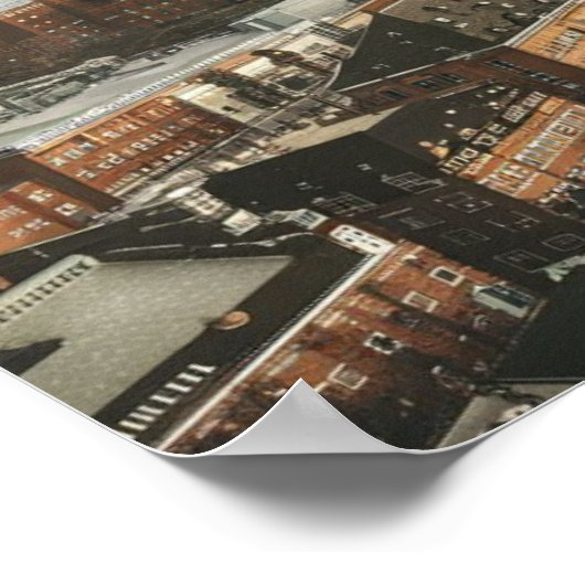 ボストン,ボストン,マサチューセッツ州スカイライン地図と共に ポスター (角)