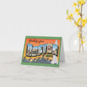 ボストン·マサチューセッツからのビンテージ·トラベル·グリーティング カード (黄色い花)