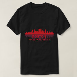 ボストン・マサチューセッツのスカイライン・シルエット Tシャツ