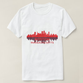 ボストン・マサチューセッツのスカイライン・シルエット Tシャツ