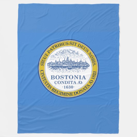 ボストン、マサチューセッツの旗 フリースブランケット (正面)