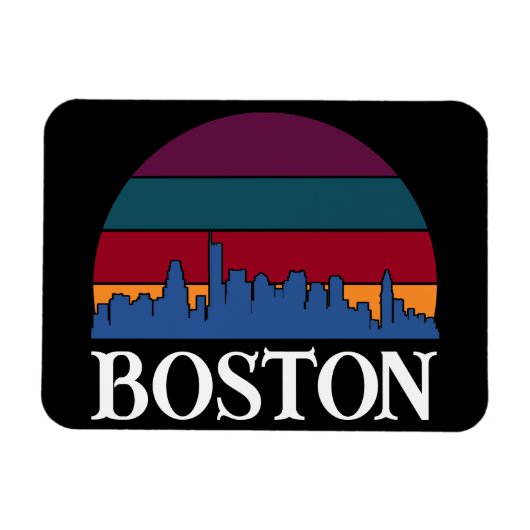 ボストン・マサチューセッツヴィンテージCityscape写真 マグネット (横)