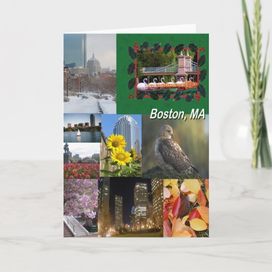 ボストン、マサチューセッツ写真のコラージュ カード (正面)
