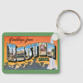 ボストン・マサチューセッツ州からのヴィンテージ旅行の挨拶 キーホルダー (正面)