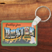 ボストン・マサチューセッツ州からのヴィンテージ旅行の挨拶 キーホルダー (正面)