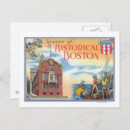 ボストン,マサチューセッツ州歴史ボストンのシーン ポストカード (正面/裏面)