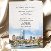 ボストン・マサチューセッツ州・アメリカシティスカイライン・ウェディング 招待状