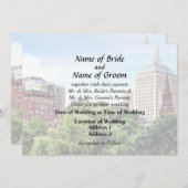 ボストン マサチューセッツ州 - ボストン公共庭園からの眺め 招待状 (正面/裏面)