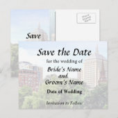 ボストン マサチューセッツ州 - ボストン公共庭園からの眺め 案内ポストカード (正面/裏面)