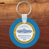 ボストン(マサチューセッツ州)国旗Keychain キーホルダー (正面)