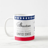 ボストン、マサチューセッツ統一された州、州エレガント コーヒーマグカップ (左)