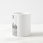 ボストン・マサチューセッツ・シティ・スカイラインと地図 コーヒーマグカップ (中央)