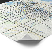 ボストン・マサチューセッツ・シティ・スカイラインと地図 ポスター (角)