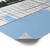 ボストン・マサチューセッツ・シティ・スカイラインと地図 ポスター (角)