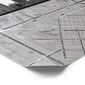 ボストン・マサチューセッツ・シティ・スカイライン地図ポスター ポスター (角)