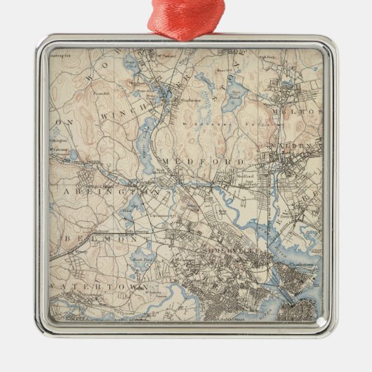 ボストン、マサチューセッツ メタルオーナメント (正面)