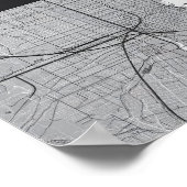 ボストン+マサチューセッツ+都市のスカイラインと地図 ポスター (角)