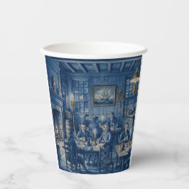 ボストン・マサチューセッツ 1700年代 コーヒーハウスデルフトブルーアート 紙コップ