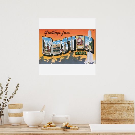 ボストン・ミサさんからの挨拶，ヴィンテージ ポスター (キッチン)