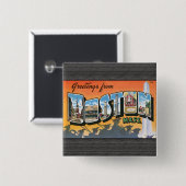 ボストン・ミサさんからの挨拶,ヴィンテージ 缶バッジ (正面&裏面)