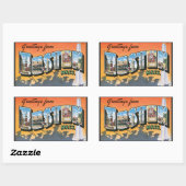 ボストン・ミサさんからの挨拶，ヴィンテージ 長方形シール (シート)