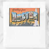 ボストン・ミサさんからの挨拶，ヴィンテージ 長方形シール (バッグ)