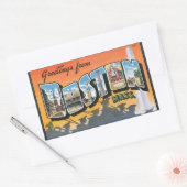 ボストン・ミサさんからの挨拶，ヴィンテージ 長方形シール (封筒)