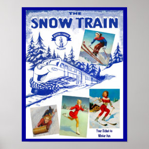 ボストン&メイン鉄道雪車旅行ポスター ポスター