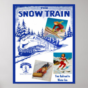 ボストン&メイン鉄道雪車旅行ポスター ポスター