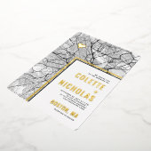 ボストン ラブ ロケーター | 都市地図をテーマにした 箔招待状 (回転した状態)