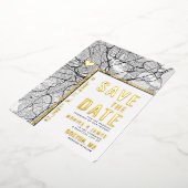 ボストン ラブ ロケーター | 都市地図 Save the Date L+L 箔招待状 (回転した状態)